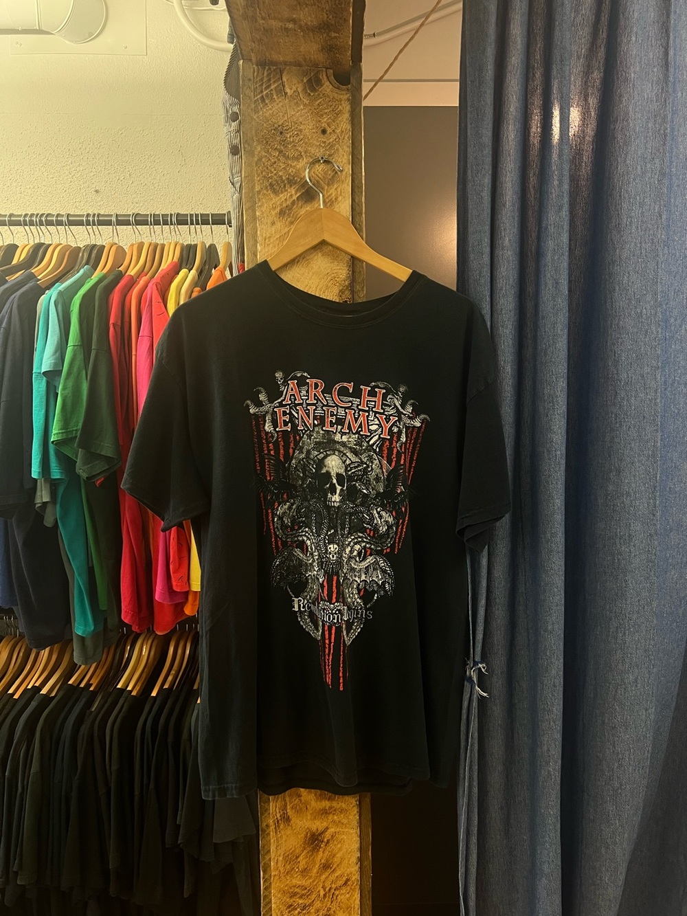 Vintage Arch Enemy Skull Black Graphic T-shirt